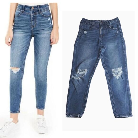 Vanilla Star Real Cheeky High Rise Ripped Distressed Jeans Size 29/ 9 - Picture 1 of 14